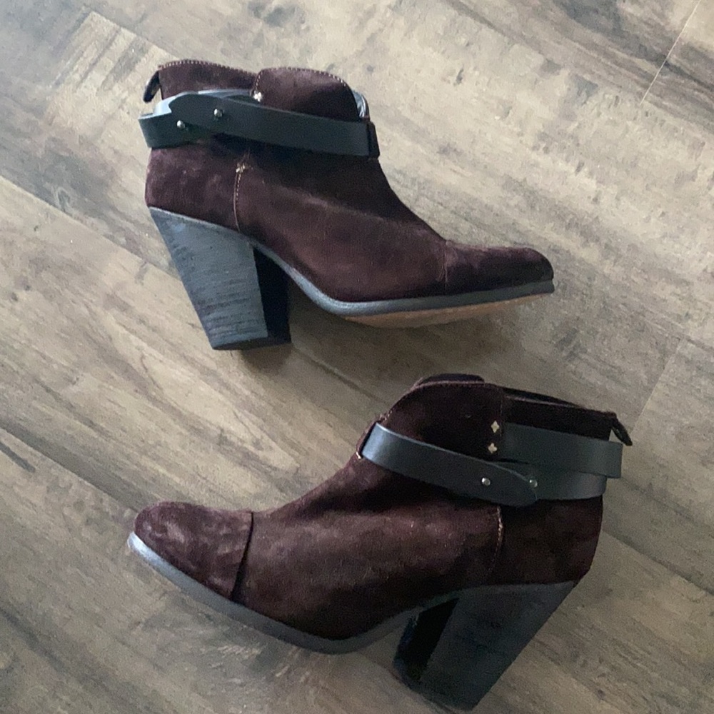Rag & Bone Harrow Boots in Burgundy Suede 38.5